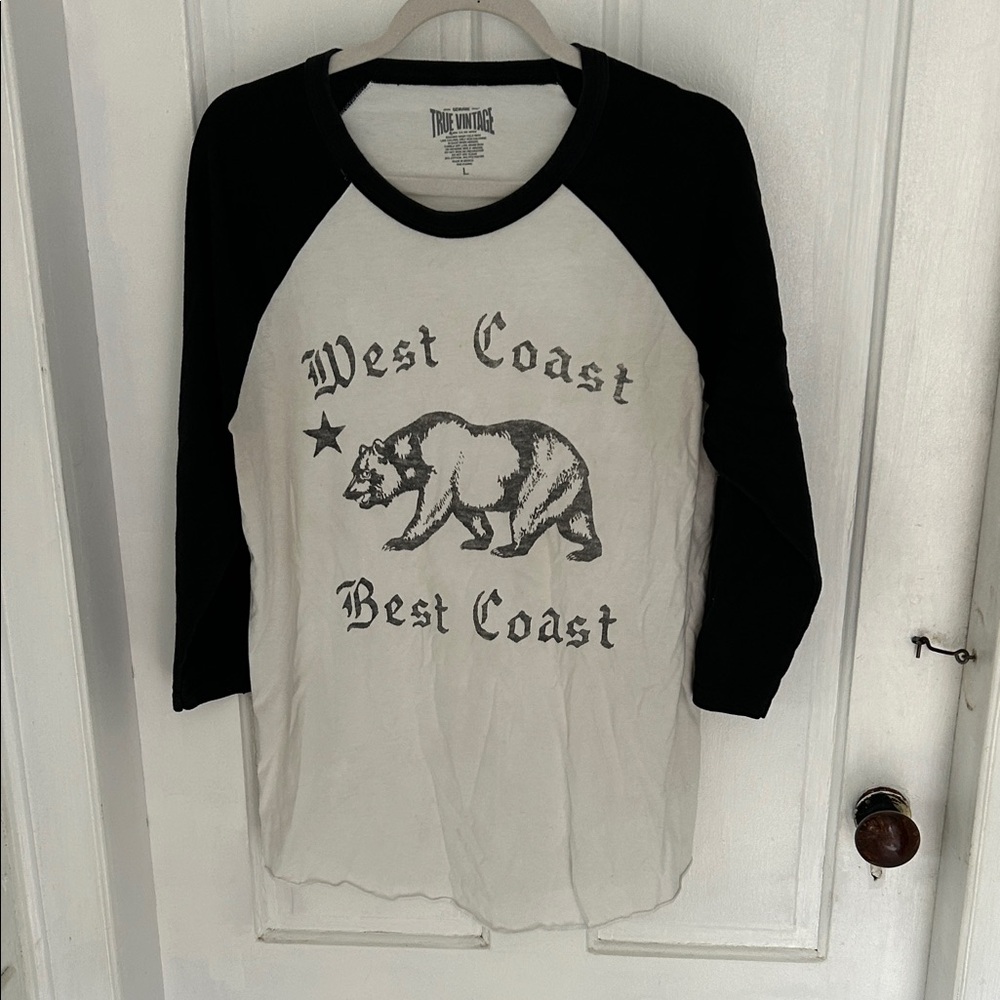 Black & White Jersey by True Vintage West Coast Best Coast California bear logo
